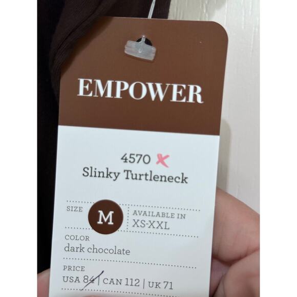 NWT CAbi #4570 Women's Brown Turtleneck Slinky Blouse Top Size Medium - Picture 6 of 7